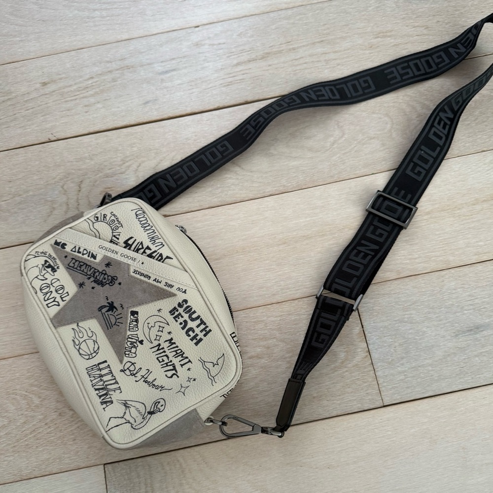 Golden Goose Graffiti Beige Crossbody Bag Excellent Condition